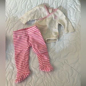 American Girl Bitty Baby Outfit, Pink Stripes, Onesie
